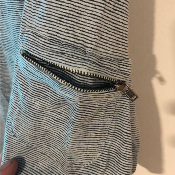 White and Blue Striped Free Planet XL Womens T-Shirt - Picture 2 of 5